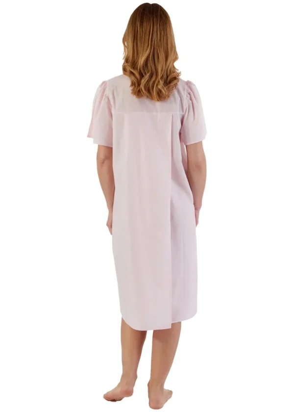 Slenderella Nighties | Open Back Polycotton Nightie - Pink